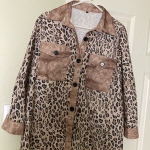 Leopard Print Utility Jacket